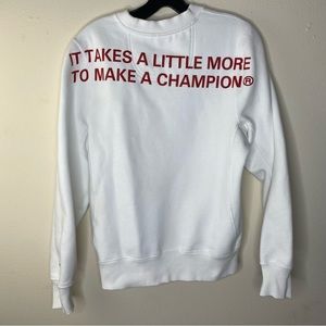Champion white crewneck heavy sweatshirt inspo spell-out womens size small